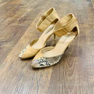 Snake skin kitten heels